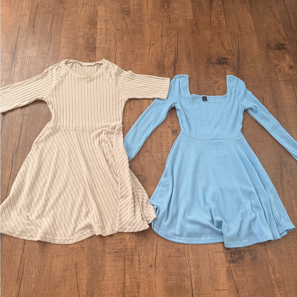 Stylish Women’s Dresses in Cream and Blue